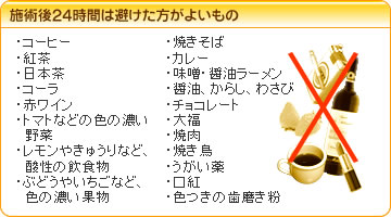 施術後24時間は避けた方がよいもの